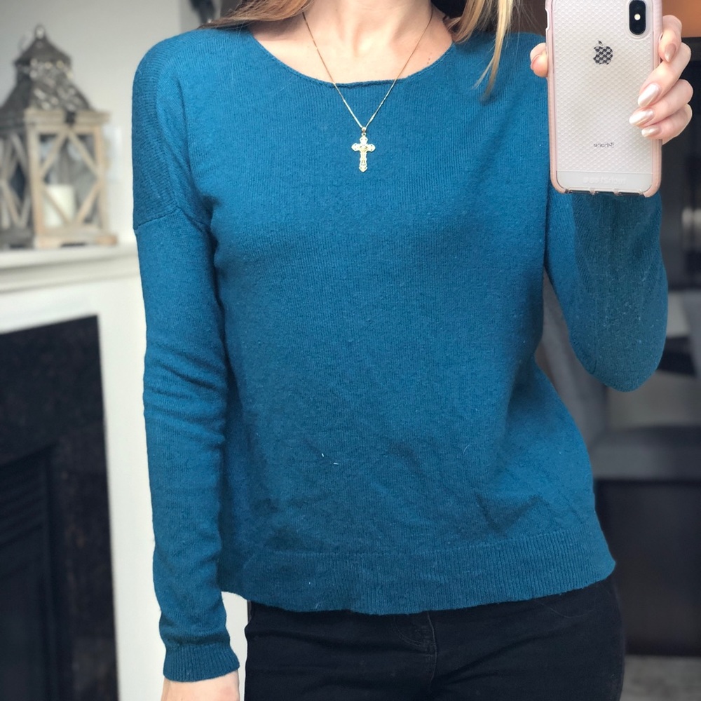 Cashmere Blend Zipper-Back Sweater